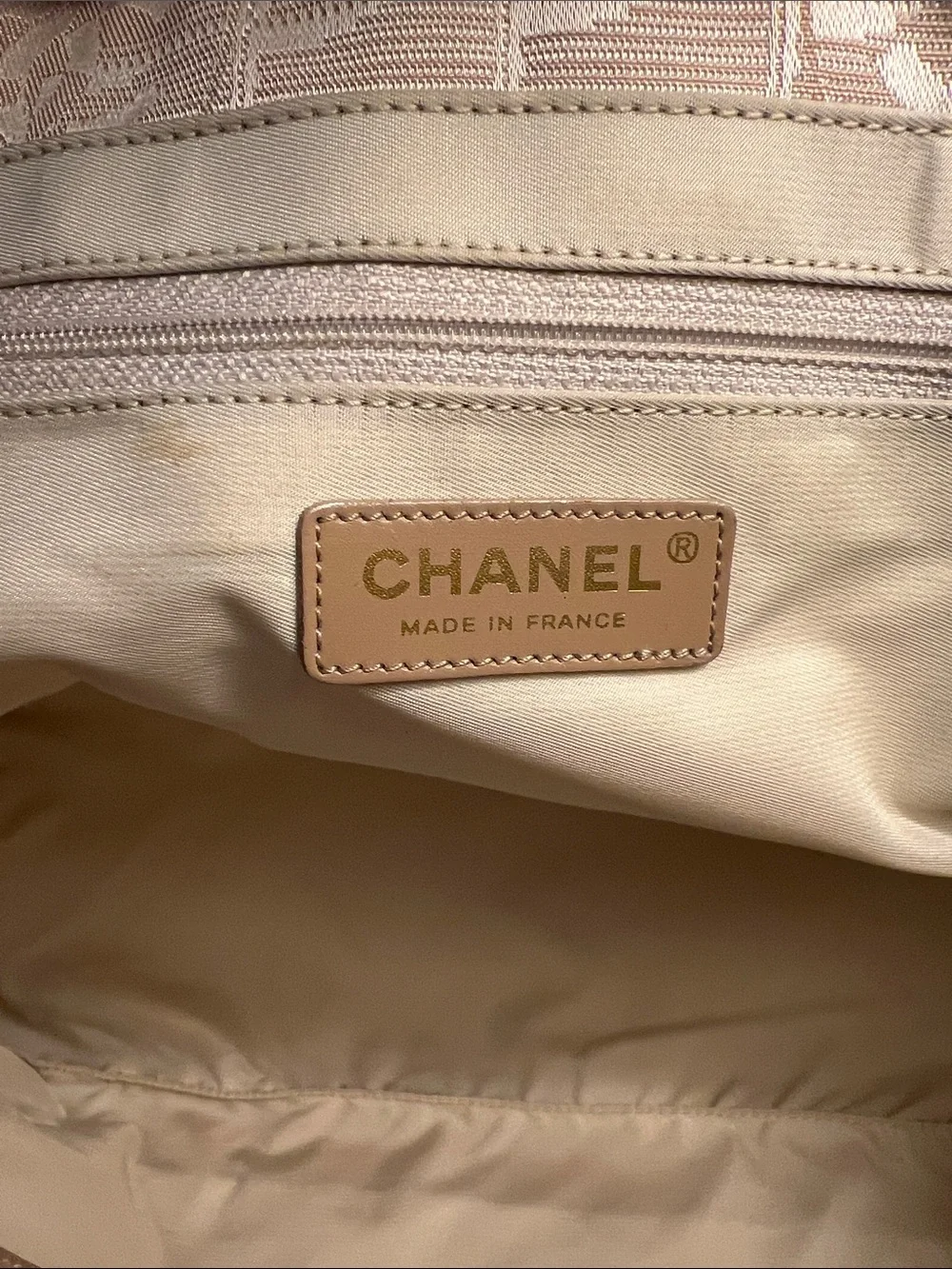 Authentic Chanel Beige/blush Canvas Tote Bag - Picture 11 of 17